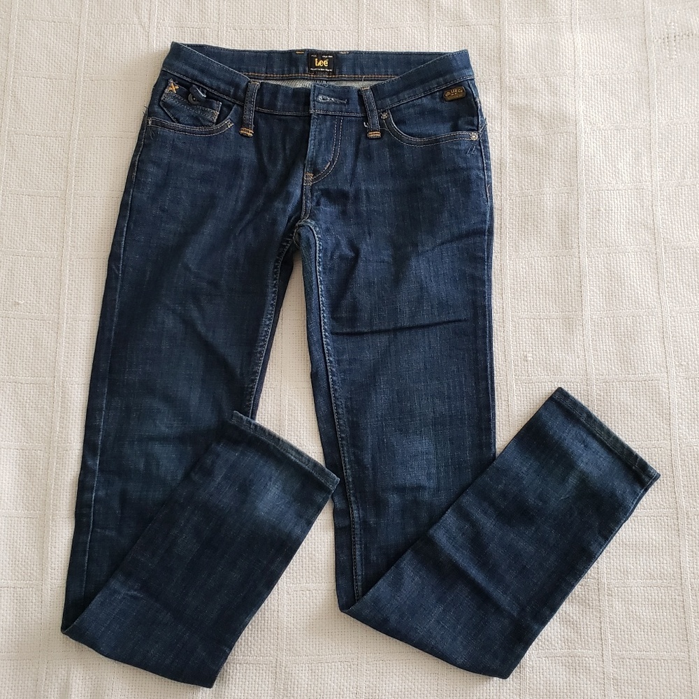 LEE Womens Slim Fit Dark Wash Jeans Size 25x32 EUC